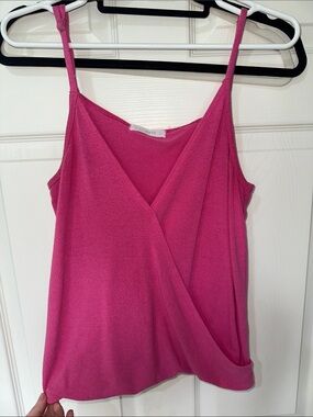 Six Fifty Hot Pink Wrap-Front Cami Tank Sz L